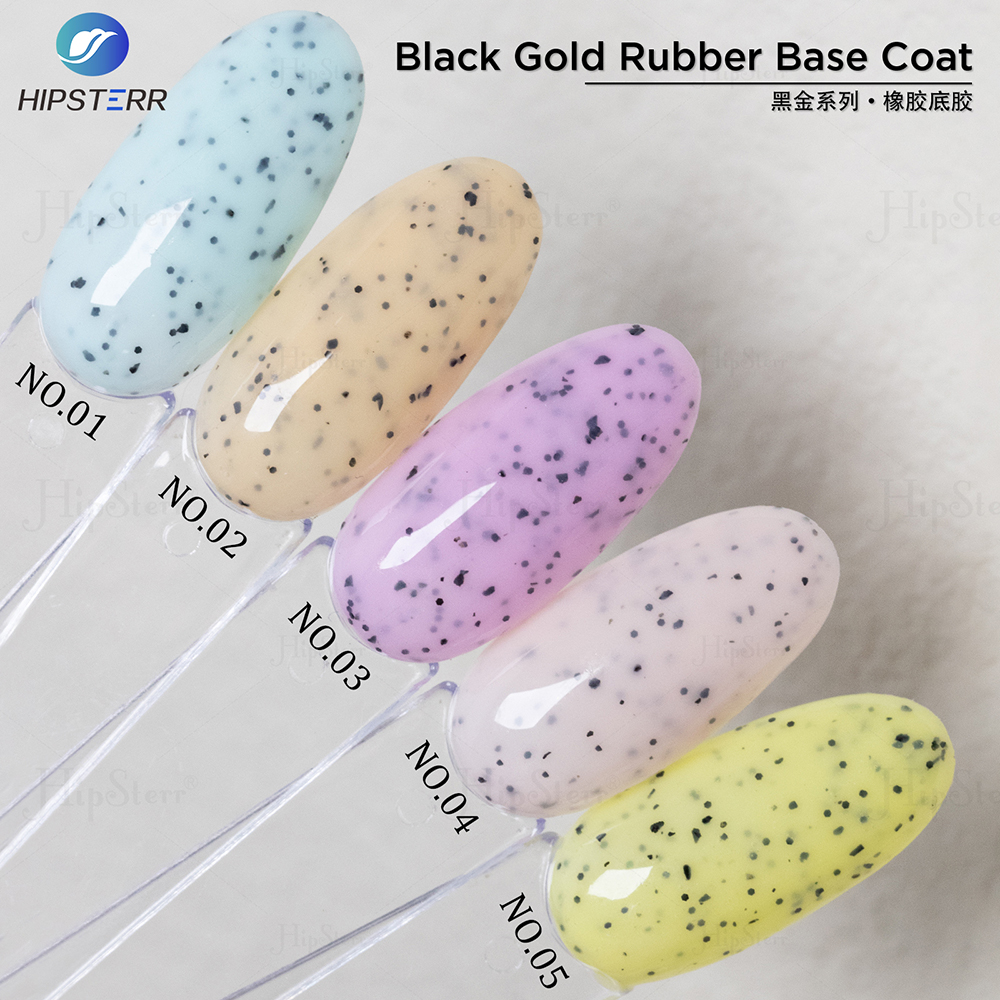 Best Black Gold Rubber Base Coat gel nail polish