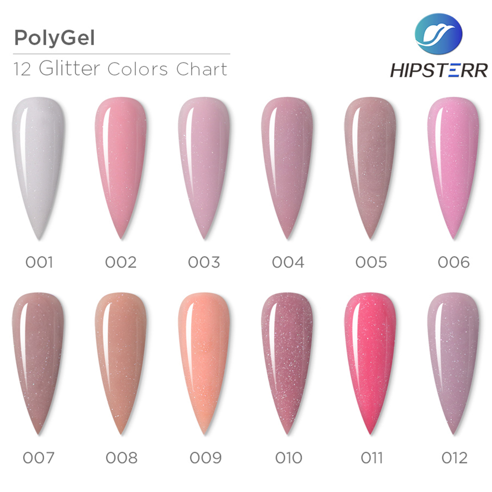 PolyGel Glitter Color uv builder gel